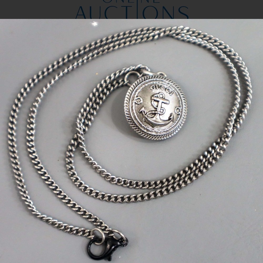 Gucci Silver Nautical Coin Pendant Necklace - Picture 2 of 8